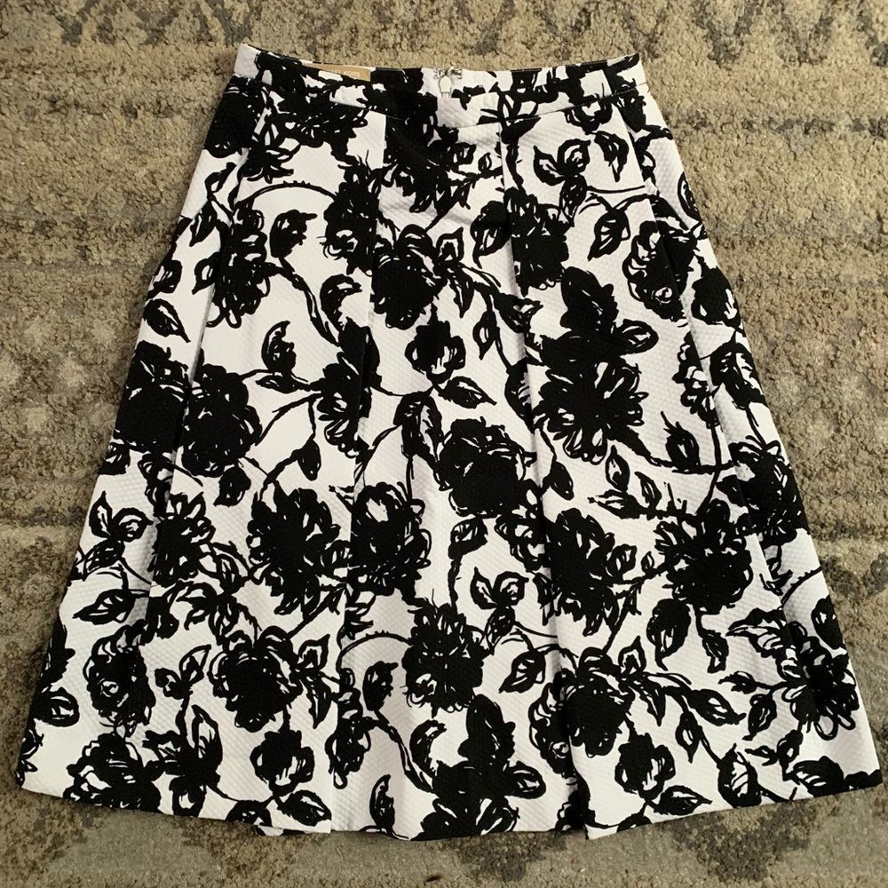 Michael Kors Collection Brushstroke Floral Matelasse Pleaded Skirt 2